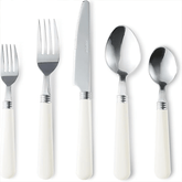 CAROTE 20Pcs Silverware Set, Stainless Steel Flatware Set with White Handle, Dining Tableware Cutlery Set for 4, Utensil Sets for Home Restaurant, Mirror Polished Spoon and Fork Set, Dishwasher Safe