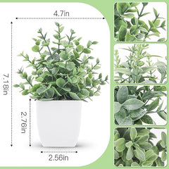Der Rose 4 Pack Fake Plants Mini Artificial Greenery Potted Plants for Home Decor Indoor Office Table Room Farmhouse Bathroom Decor